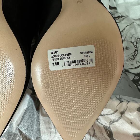 Schutz Black Suede Ankle Bootie SIZE 7.5 Boot Feather Stiletto Heel $228 NEW - Picture 11 of 12